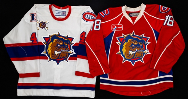 Kyle Chipchuras 2005-06 and Michael Bournivals 2013-14 AHL Hamilton Bulldogs Game-Worn Jerseys