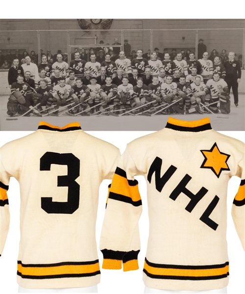 Frank Finnigans 1934 Ace Bailey Benefit Game "NHL All-Stars" Game-Worn Wool Jersey with LOA - First All-Star Game in NHL History!