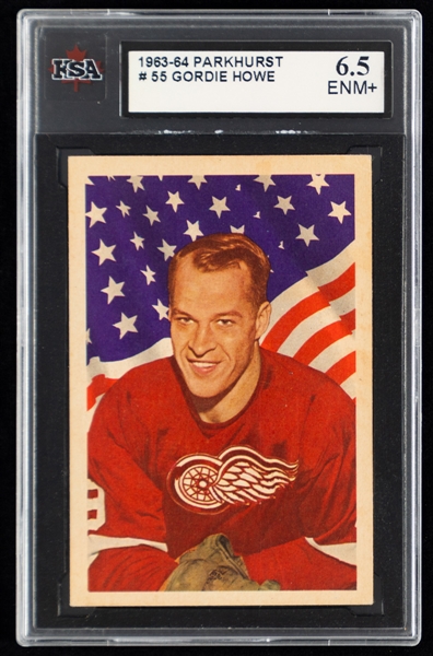 1963-64 Parkhurst Hockey Card #55 HOFer Gordie Howe - Graded KSA 6.5
