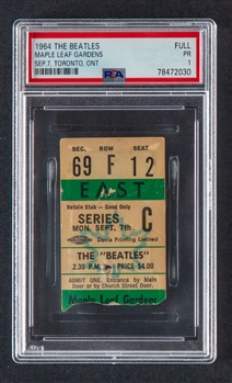 September 7th 1964 Maple Leaf Gardens The Beatles Ticket Stub - Graded PSA 1
