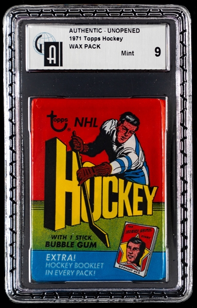 1971-72 Topps Hockey Wax Pack - Graded GAI MINT 9