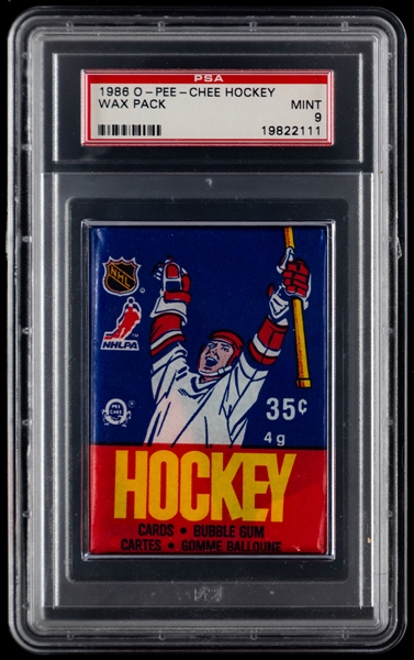 1986-87 O-Pee-Chee Hockey Wax Pack - Graded PSA MINT 9 - Patrick Roy Rookie Card Year