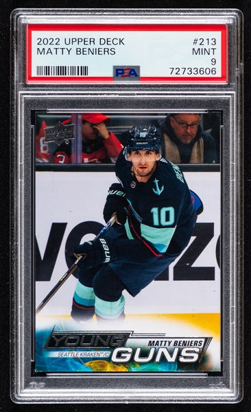 2022-23 Upper Deck Young Guns Hockey Card #213 Matty Beniers Rookie – Graded PSA 9