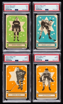1933-34 O-Pee-Chee V304 Series "A" Hockey Near Complete Set (45/48) with PSA-Graded Cards (4) Inc. HOFers #3 Shore Rookie (GD 2), #12 Primeau Rookie (GD 2), #23 Morenz (FR 1.5) and #31 Clancy (FR 1.5)
