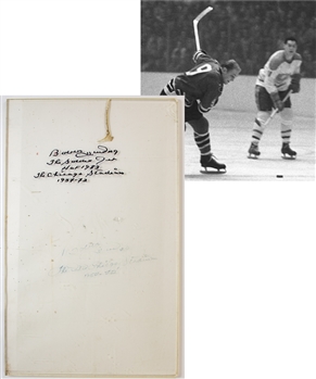 Chicago Stadium 1960s Plexiglass Section Signed by Bobby Hull - Attributed to Having Been Cracked by Hulls Shot! (25" x 40 1/2")