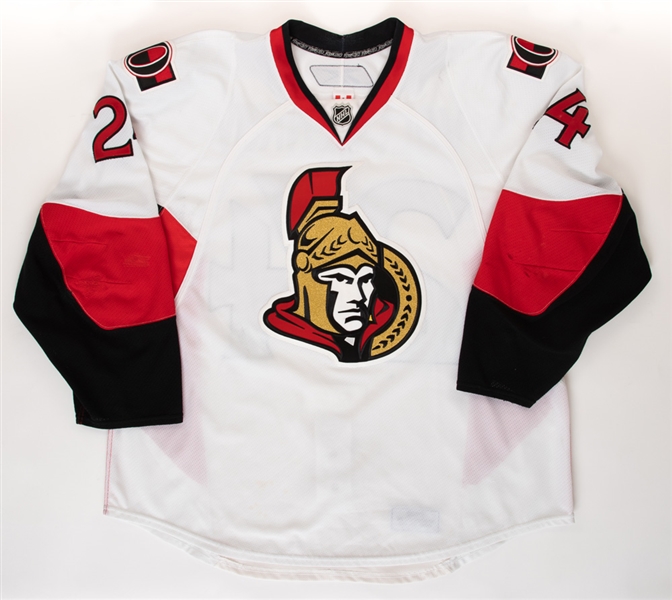 Anton Volchenkovs 2009-10 Ottawa Senators Game-Worn Playoffs Jersey with LOA - Photo-Matched! 