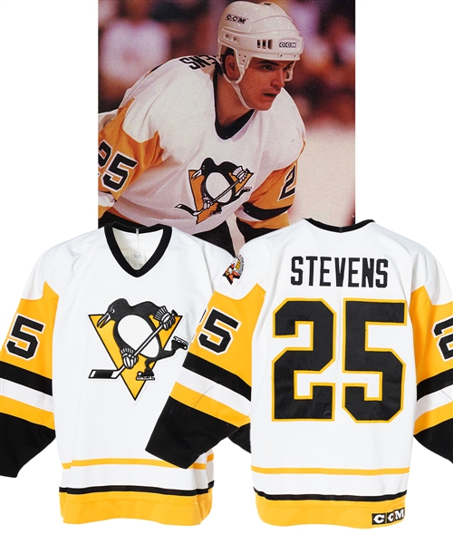 Kevin Stevens 1989-90 Pittsburgh Penguins Game-Worn Jersey - Nice Game Wear! - 1990 NHL All-Star Game Patch!
