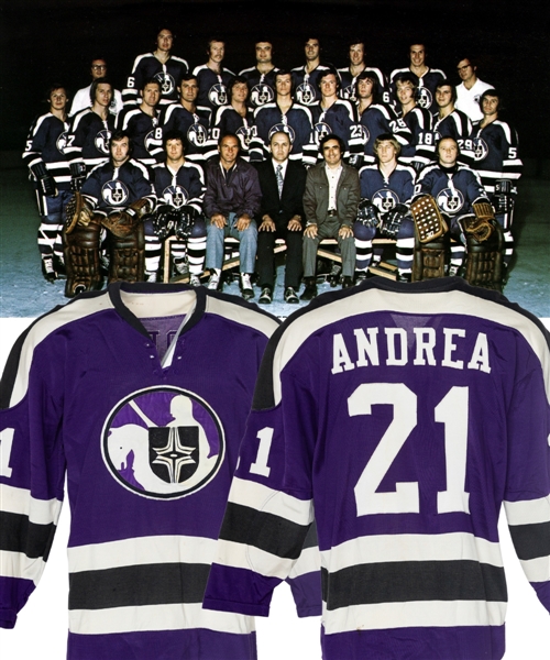 Paul Andreas 1972-73 WHA Cleveland Crusaders Inaugural Season Game-Worn Jersey with LOA