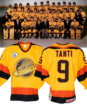 Tony Tantis 1985-86 Vancouver Canucks Game-Worn Jersey - Expo 86 and Vancouver 100th Anniversary Patches! - Team Repairs! 