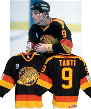 Tony Tantis 1985-86 Vancouver Canucks Game-Worn Jersey - Expo 86 and Vancouver 100th Anniversary Patches! - Team Repairs! - Photo-Matched!