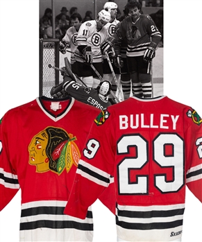 Ted Bulleys 1981-82 Chicago Black Hawks Game-Worn Jersey - One Year Style! 
