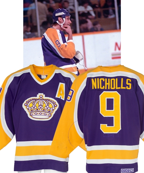 Bernie Nicholls 1987-88 Los Angeles Kings Game-Worn Alternate Captains Jersey - Photo-Matched! 