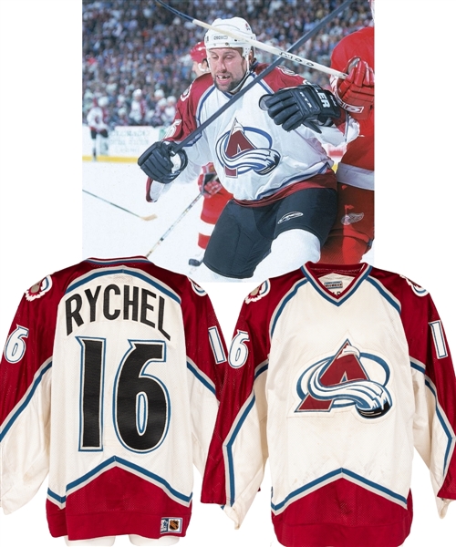 Warren Rychel’s 1995-96 Colorado Avalanche Inaugural Season Game-Worn Jersey with Team COA - Stanley Cup Championship Season!
