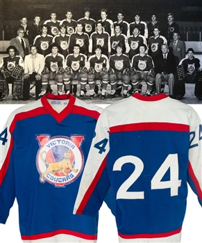 WHL Victoria Cougars Circa 1980 Game-Worn Jersey Attributed to Daryl Coldwell - Nice Game Wear! - Team Repairs! 