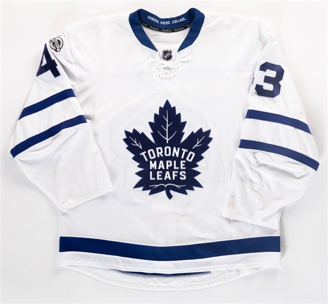 Nazem Kadris 2016-17 Toronto Maple Leafs Game-Worn Regular Season and Playoffs Jersey with Team COA - NHL Centennial Patch! - Photo-Matched! - Team Repairs!