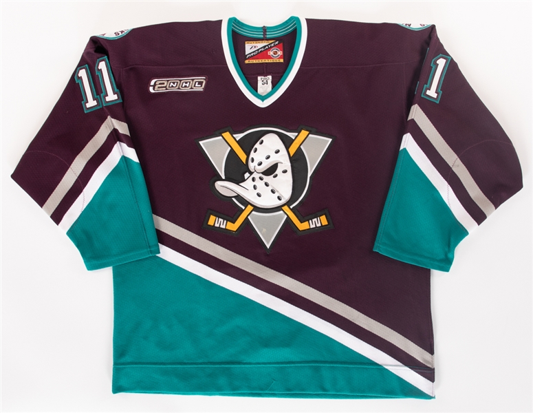 Kip Millers 1999-2000 Anaheim Mighty Ducks Game-Worn Jersey with LOA - 2000 Patch! 