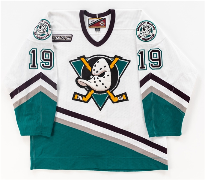 Jeff Neilsen’s 1999-2000 Anaheim Mighty Ducks Game-Worn Jersey with Team LOA – NHL2000 Patch! – Team Repairs! 