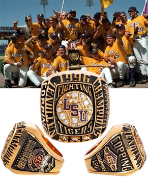 Allen Coppings 1996 LSU Tigers Baseball National Champions 14K Gold Ring