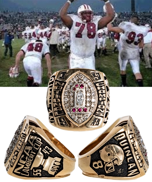Kevin Quinlans 1998 UMass Minutemen Football Team Lambert Cup Championship 10K Gold Ring