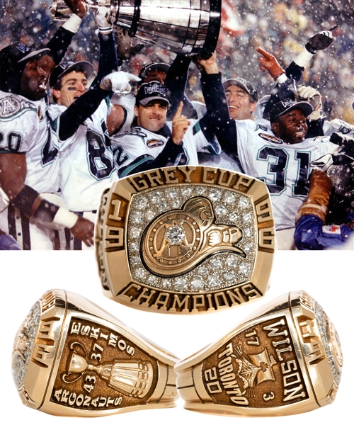 Don Wilsons 1996 Toronto Argonauts Grey Cup Championship 10K Gold and Diamond Ring 