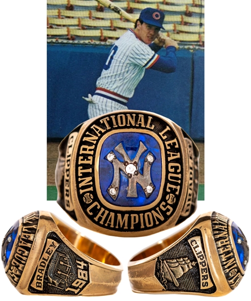Scott Bradleys 1984 Columbus Clippers International League Champions 10K Gold Ring