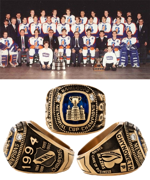 Ed Chynoweths 1994 Kamloops Blazers Memorial Cup Championship 10K Gold Ring