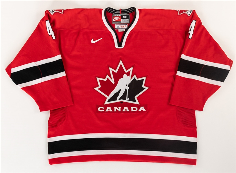 Jay Bouwmeesters 2002 IIHF World Junior Championships Team Canada Game-Worn Jersey