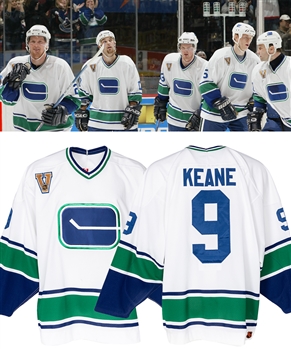 Mike Keanes 2003-04 Vancouver Canucks Game-Worn Vintage Jersey with LOA 