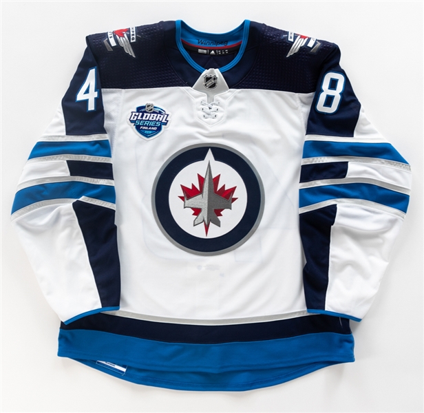 Brendan Lemieuxs 2018-19 Winnipeg Jets "Global Series" Game-Worn Jersey with Team COA - Global Series Finland 2018 Patch!