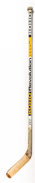Jarri Kurris Circa 1991-92 Los Angeles Kings Signed Koho Revolution Game-Used Stick and 1981-82 O-Pee-Chee Hockey Rookie Card