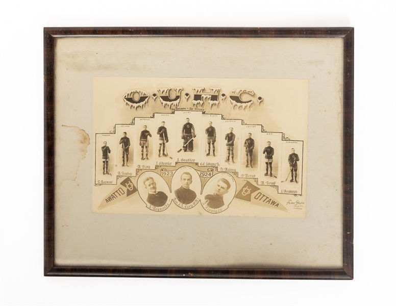 Frank Finnigans 1923-24 O.U.H.C. Ottawa Collegiate Framed Team Composite Photo (18" x 22")
