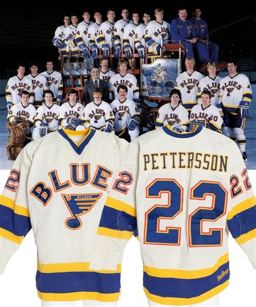 Jorgen Petterssons 1984-85 St. Louis Blues Game-Worn Jersey - Nice Game Wear! - One Year Style! - Photo-Matched!
