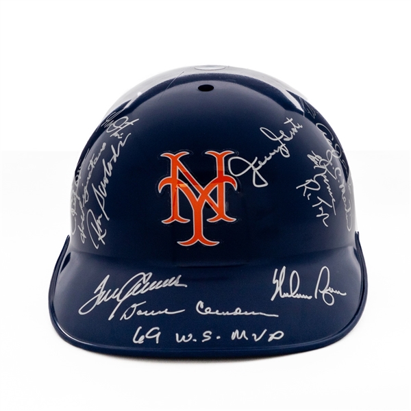 New York Mets 1969 World Series Champions Team-Signed Replica Batting Helmet Including Ryan, Seaver, Koosman, Kranepool and Others with JSA Auction LOA 