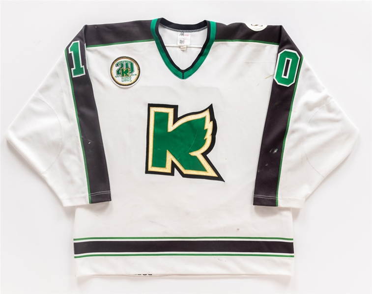 Colin Bauers 1993-94 Kalamazoo Wings Game-Worn Jersey with LOA - 20th Anniversary and S.B. Patches!