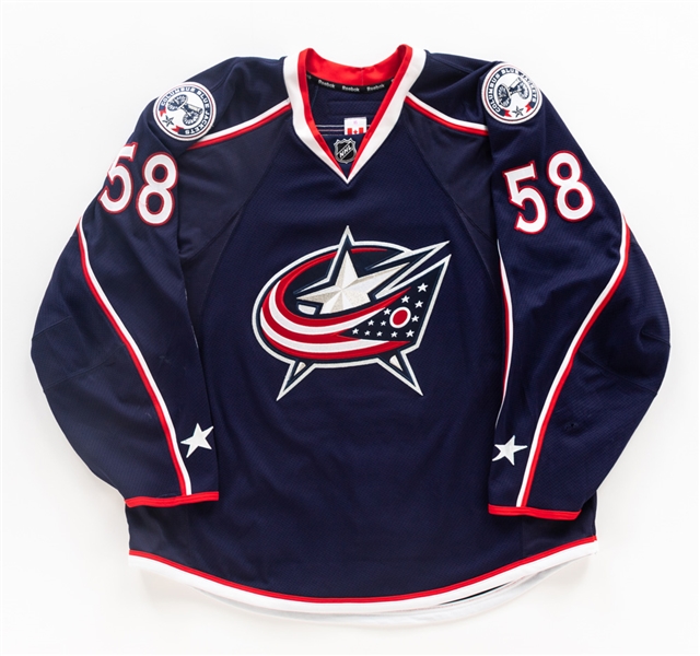 David Savards 2015-16 Columbus Blue Jackets Game-Worn Jersey with Team LOA