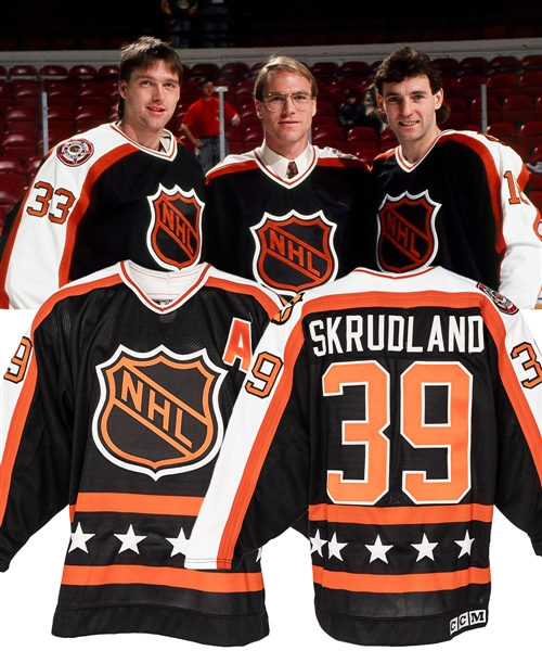 Brian Skrudlands 1991 NHL All-Star Game Wales Conference Game-Issued Alternate Captains Jersey from His Personal Collection with His Signed LOA 