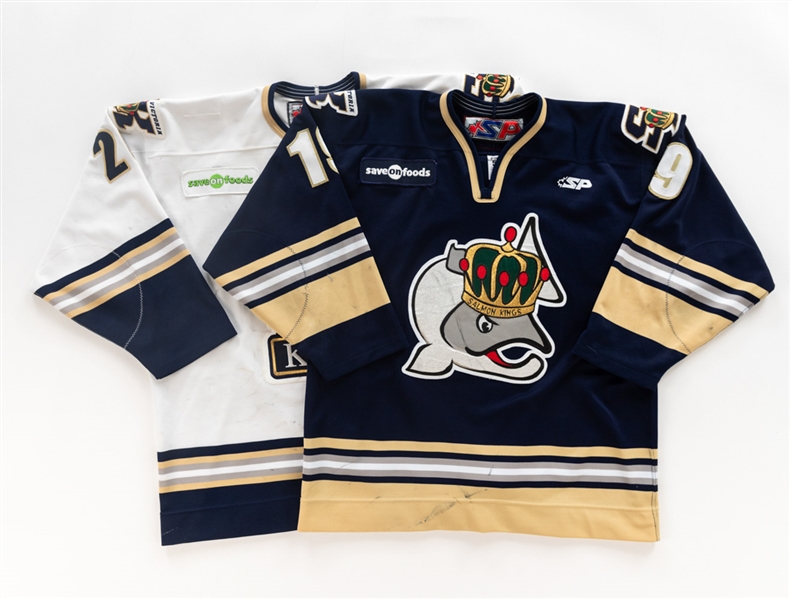 Blue Bennefields 2004-05 and Mike Wirlls 2005-06 ECHL Victoria Salmon Kings Game-Worn Jersey Collection of 2