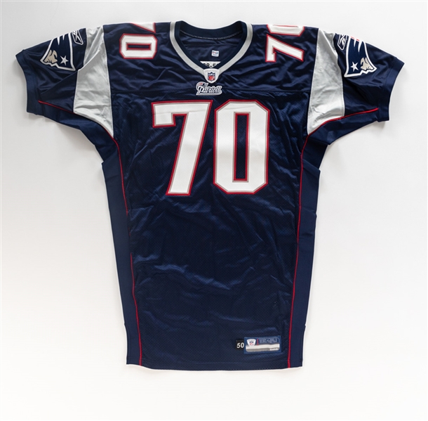 Logan Mankins 2008 New England Patriots Signed Game-Issued Jersey with PSA/DNA COA 