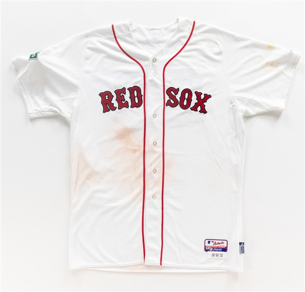 Kevin Youkilis 2012 Boston Red Sox Game-Worn Jersey with LOA  - MLB Authenticated - Fenway Park Centennial Patch! - Photo-Matched to April 13th, 2012 Red Sox Home Opener vs Tampa Bay Rays!