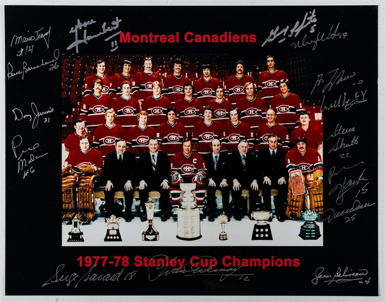 Montreal Canadiens 1977-78 Stanley Cup Champions Team-Signed Photo by 15 with LOA (12” x 15”)