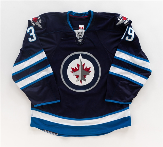 Tobias Enstroms 2013-14 Winnipeg Jets Game-Worn Pre-Season Jersey with Team LOA