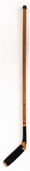 Deceased HOFers Jacques Plante and Tom Johnson Signed 1950/60s Spalding "Rocket" Stick with LOA 