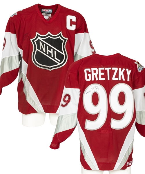 Wayne Gretzky Signed Twice 1999 NHL All Star Game Team North America Captains Jersey with JSA Auction LOA 