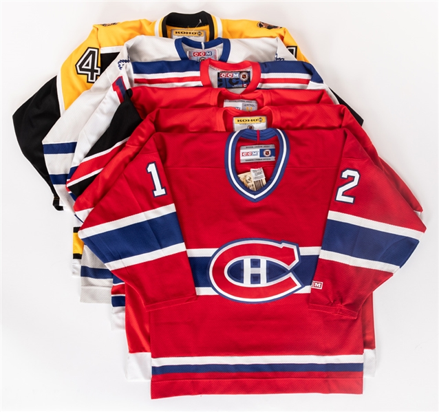 NHL Stars and Hall of Famers Signed Jersey Collection of 6 Including Orr, D. Hull, Yzerman, Sundin, Messier and Moore with JSA Auction LOA