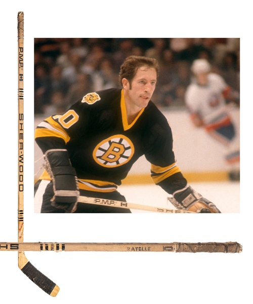 Jean Ratelles Mid-to-Late-1970s Boston Bruins Sher-Wood PMP Game-Used Stick
