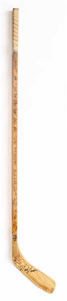Craig MacTavishs Late-1980s/Early-1990s Edmonton Oilers Team-Signed Sher-Wood Game Stick