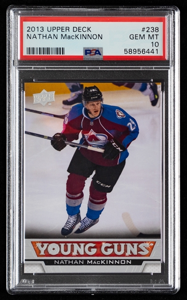 2013-14 Upper Deck Young Guns Hockey Card #238 Nathan MacKinnon Rookie - Graded PSA GEM MT 10