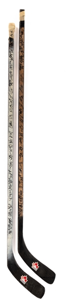 Team Canada 1994 IIHF World Championships Team-Signed Darryl Sydor Game-Used Sticks (2) - Gold Medal Winners!