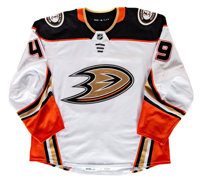 Max Jones 2019-20 Anaheim Ducks Game-Worn Jersey with Team LOA - Photo-Matched!