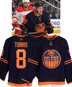 Kyle Turris 2021-22 Edmonton Oilers "Battle of Alberta" Signed Game-Worn Third Jersey with Team LOA - 